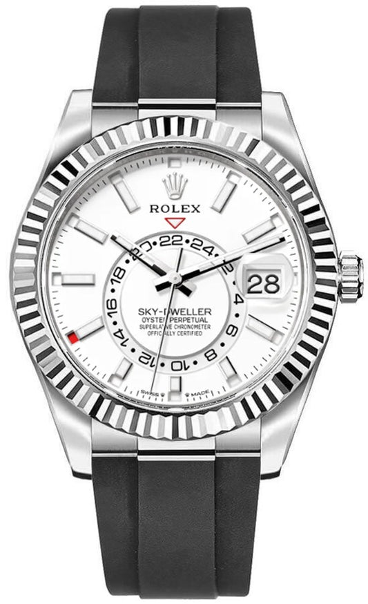 Rolex Sky-Dweller White Dial Oysterflex Bracelet Men's Watch 336239-0003