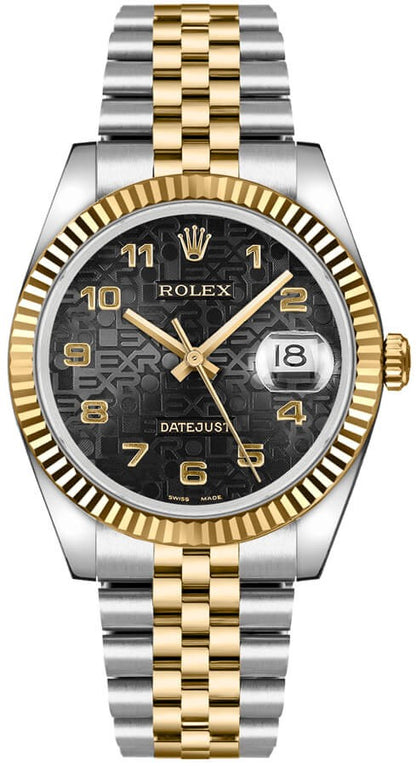 Rolex Datejust 36 Black Jubilee Arabic Dial Unisex Watch 116233