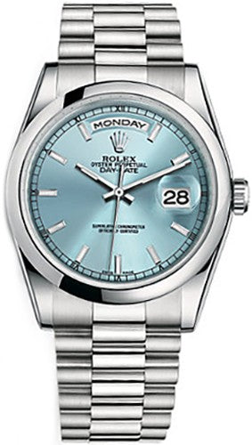 Rolex Day-Date 36 Ice Blue Dial Watch 118206-0040