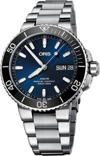 Oris Aquis Big Day Date Blue Dial Men's Watch 75277334135MB