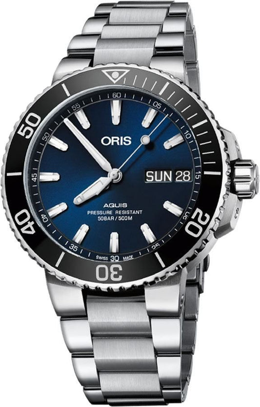 Oris Aquis Big Day Date Blue Dial Men's Watch 75277334135MB
