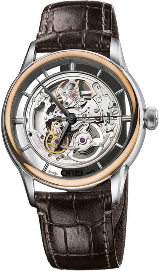 Oris Artelier Skeleton 73476846351LS-BROWN