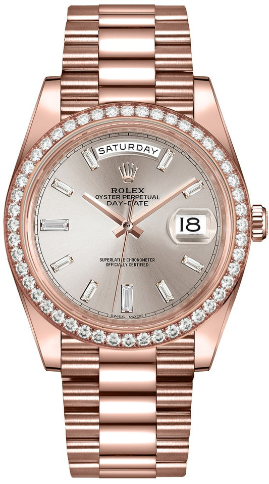 Rolex Day-Date 40 Sundust Diamond Dial Men's Watch 228345RBR-0007