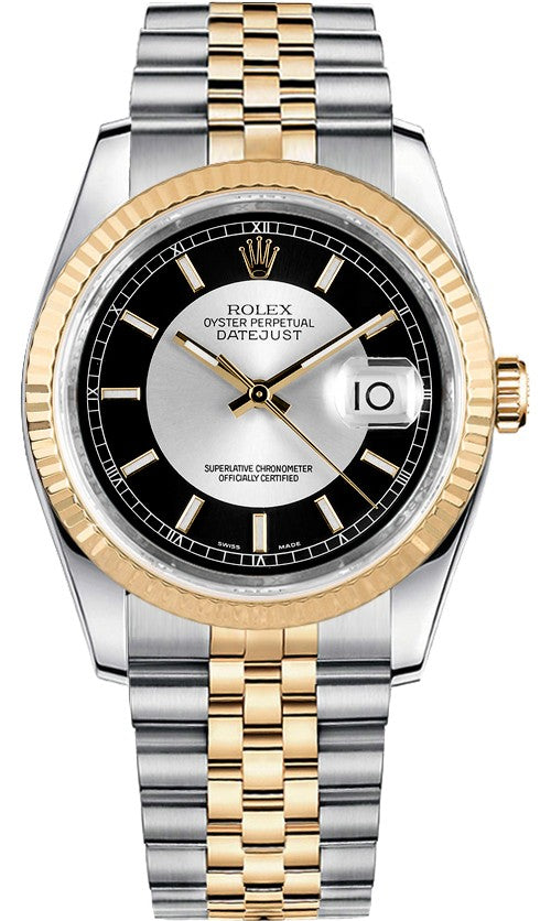 Rolex Datejust 36 Black & Silver Dial Watch 116233