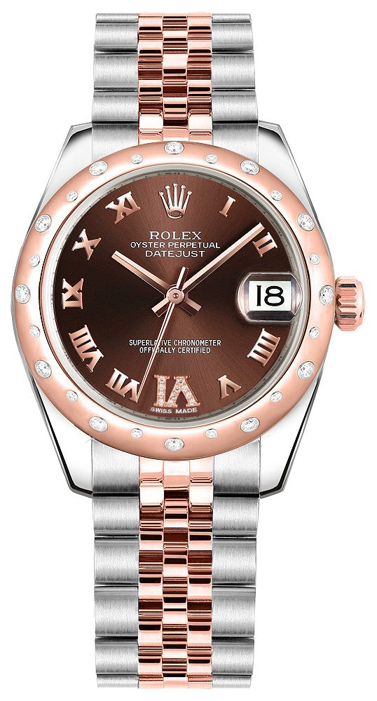 178341 Rolex Datejust 31 Diamond Bezel Chocolate Dial – www