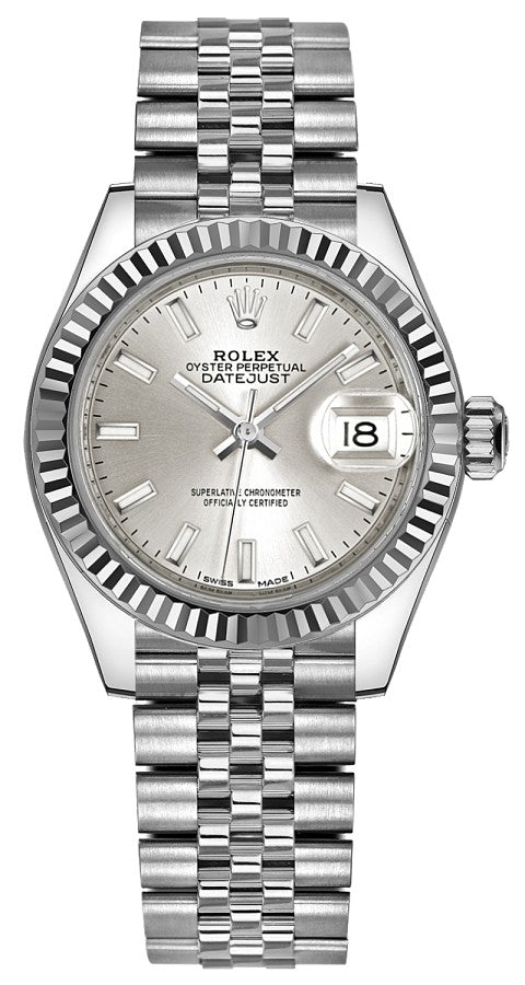 Rolex Lady-Datejust 28 Silver Dial Women's Watch 279174-0005