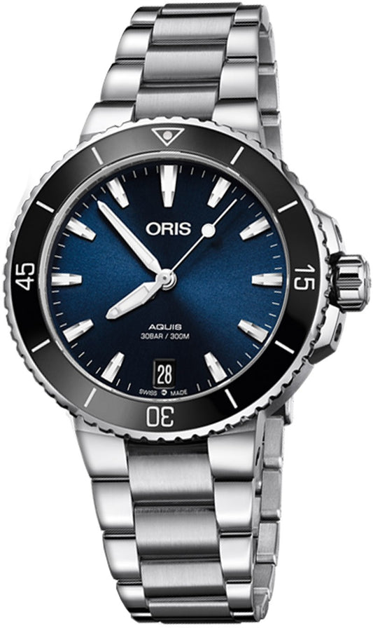 Oris Aquis Date 36.5mm Blue Dial Diving Watch 73377314135MB