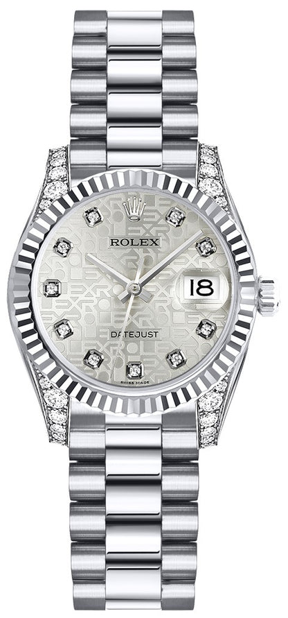Rolex Lady-Datejust 26 Siler Jubilee Diamond Dial Women's Watch 179239