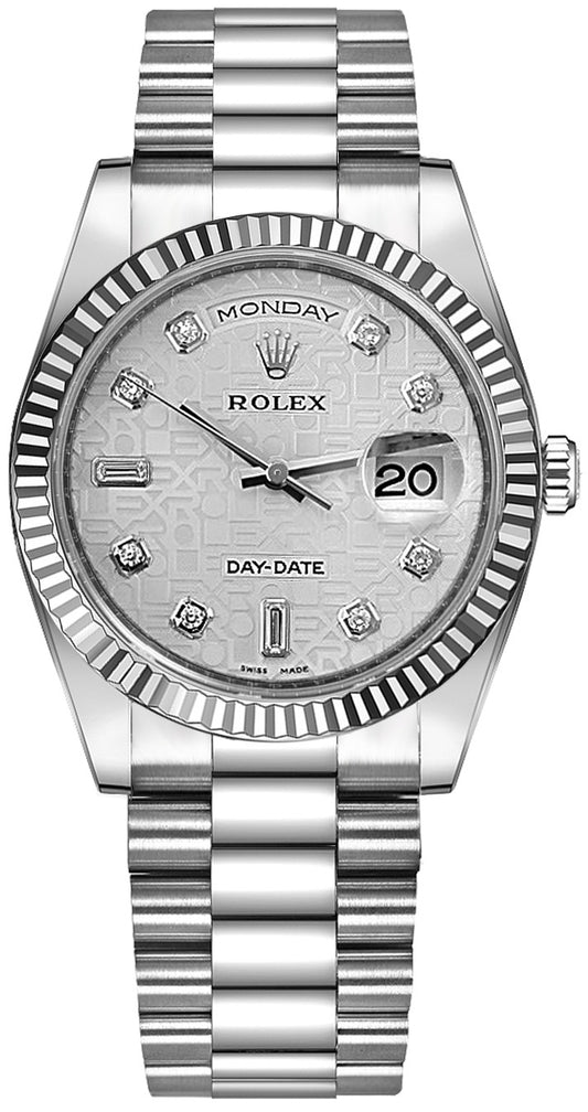 Rolex Day-Date 36 Silver Jubilee Diamond Dial Gold Watch 118239-0092