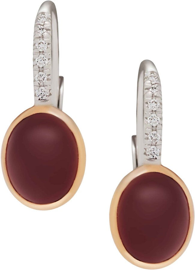 Mimi Milano 18k Rose & White Gold Garnet Diamond Earrings O321C8GB