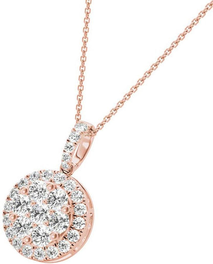 Diamond Round Pendant, .56 Carat on Solid 18k Rose Gold P20241R