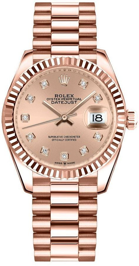 Rolex Datejust 31 Rose Dial President Bracelet Women's Watch 278275-0031