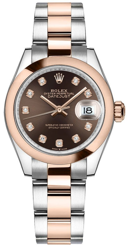 Rolex Datejust 31 Chocolate Dial Domed Bezel Women's Watch 278241-0027
