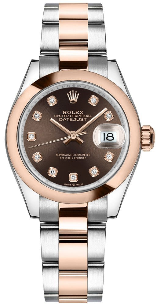 Rolex Datejust 31 Chocolate Dial Domed Bezel Women's Watch 278241-0027