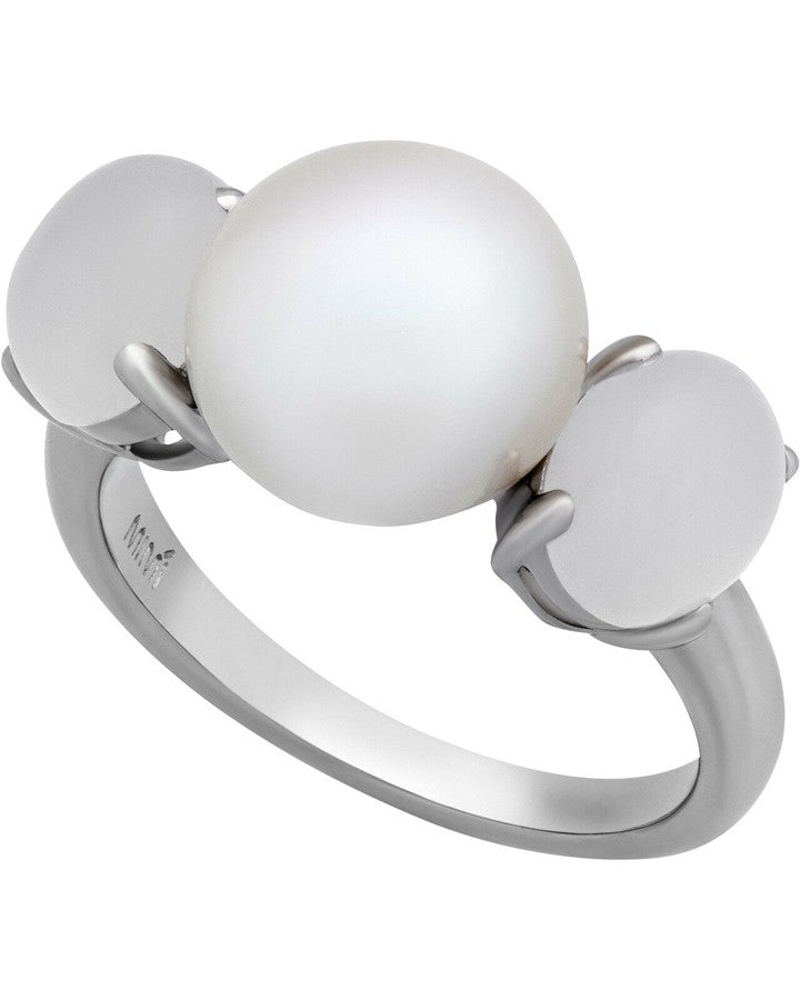 Mimi Milano 18k White Gold Milky Quartz Pearl Ring A262B1QL-49