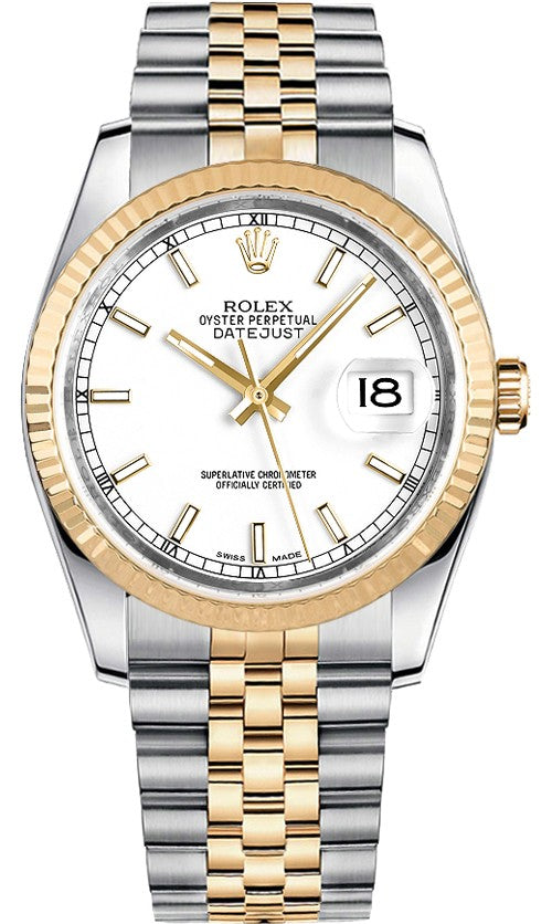Rolex Datejust 36 White Dial Jubilee Bracelet Watch 116233