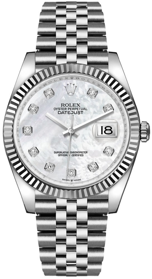 Rolex Datejust 36 Mother of Pearl Diamonds Watch 126234-0019