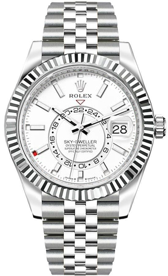 Rolex Sky-Dweller White Dial Jubilee Bracelet Men's Watch 336934-0004