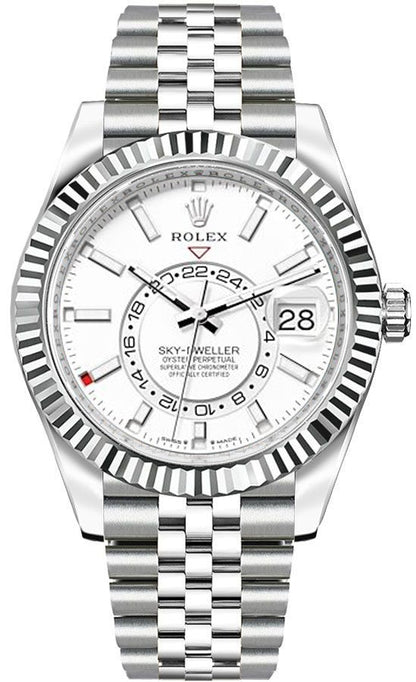 Rolex Sky-Dweller White Dial Jubilee Bracelet Men's Watch 336934-0004
