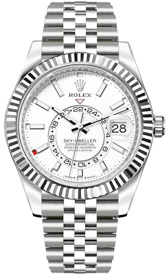 Rolex Sky-Dweller White Dial Jubilee Bracelet Men's Watch 336934-0004
