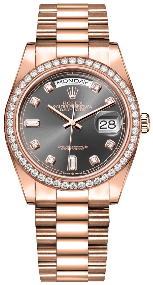 Rolex Day-Date 36 Diamond Bezel Unisex Watch 128345RBR-0052