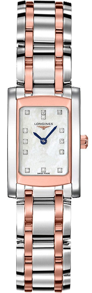 Longines DolceVita Rose Gold & Steel Diamond Women's Watch L5.158.5.88.7