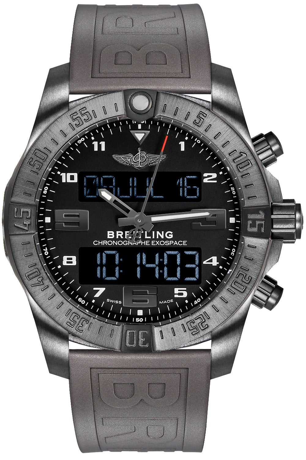 Breitling Exospace B55 Digital 46mm Black Titanium Men's Watch VB5510H1/BE45-245S