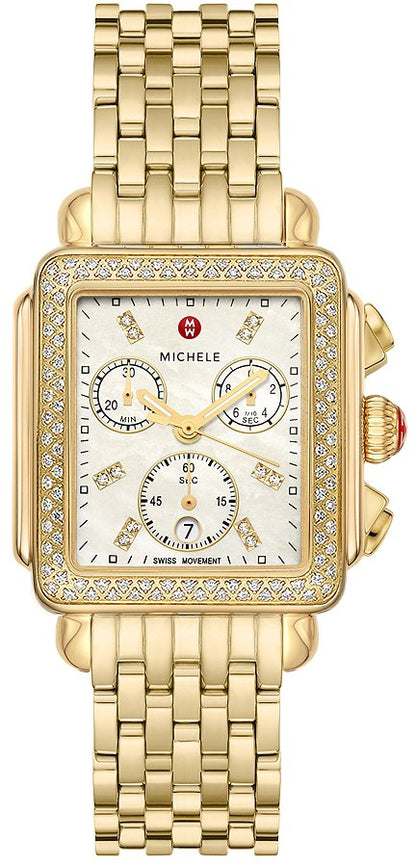 Michele Deco 18k Yellow Gold Plated Women's Watch MWW06A000777