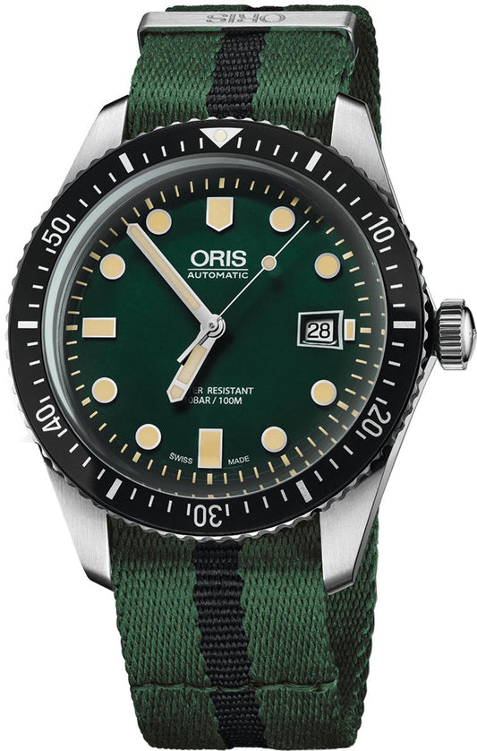 Oris Divers Sixty-Five Green Dial Men's Watch 73377204057FS
