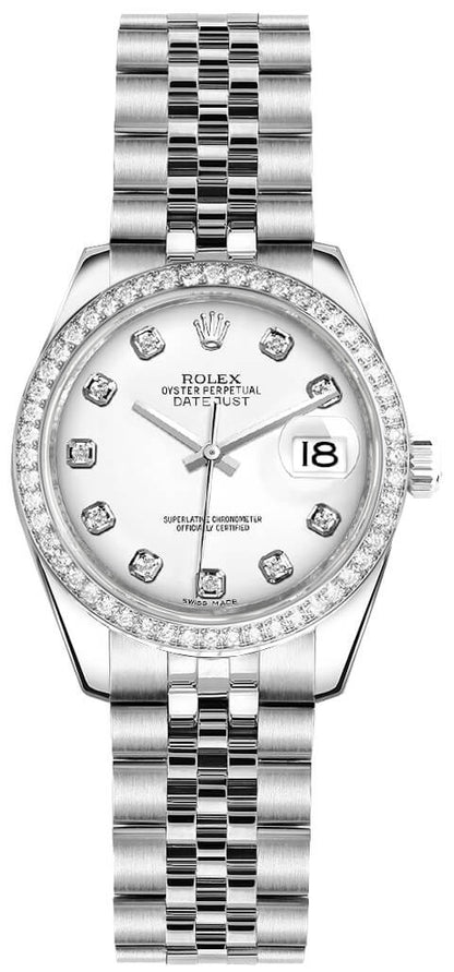 Rolex Lady-Datejust 26 White Diamond Dial Watch 179384