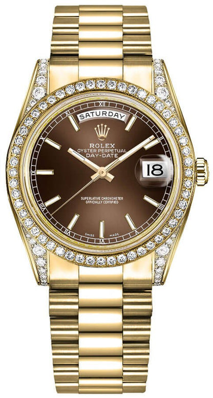 Rolex Day-Date 36 Automatic Solid Gold Watch 118388-0133