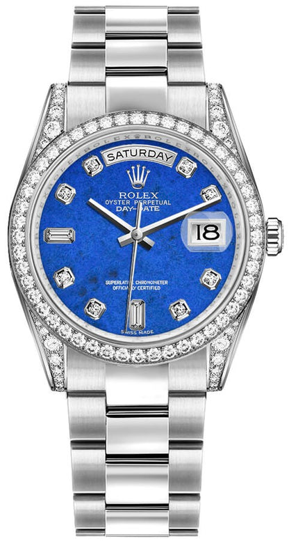 Rolex Day-Date 36 Blue Dial Gold Watch 118389-0086