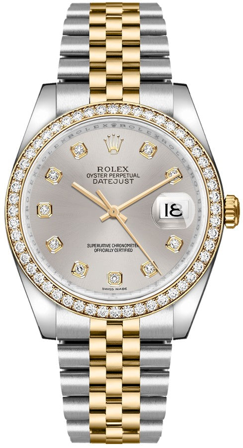 Rolex Datejust 36 Diamond Gold & Steel Watch 116243-0022