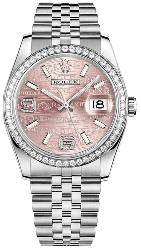 Rolex Datejust 36 Pink Diamond Dial Ladies Watch 116244