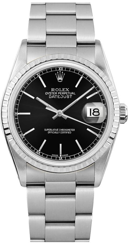 Rolex Datejust 36 Black Dial Oyster Bracelet Automatic Unisex Watch 16220