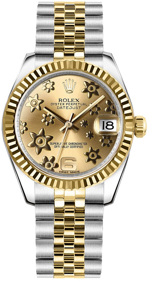 Rolex Datejust 31 Champagne Floral Motif Dial 178273