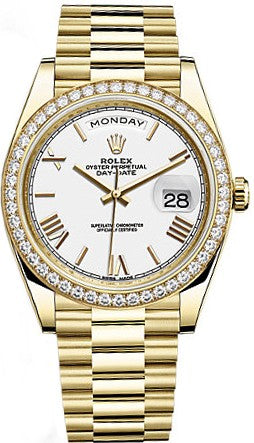 Rolex Day-Date 40 White Dial Gold Men's Watch 228348RBR-0034