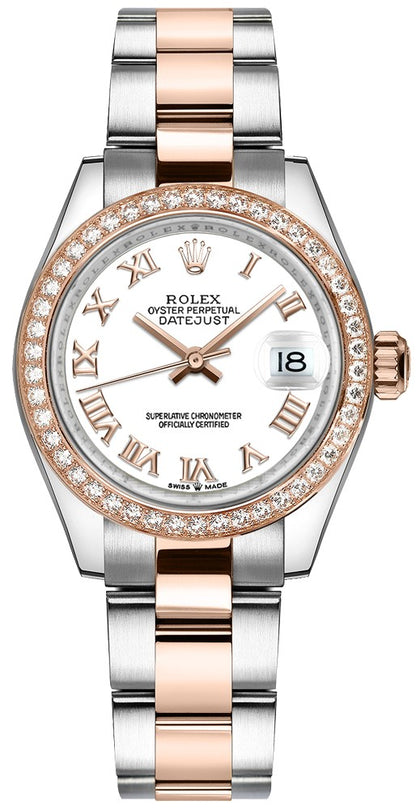 Rolex Datejust 31 Rose Gold Diamond Bezel Women's Watch 278381RBR-0003