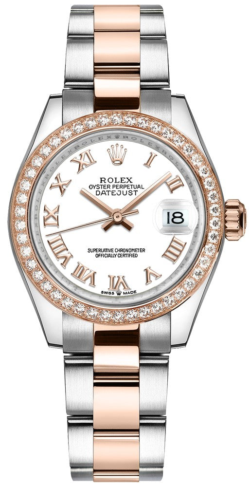 Rolex Datejust 31 Rose Gold Diamond Bezel Women's Watch 278381RBR-0003