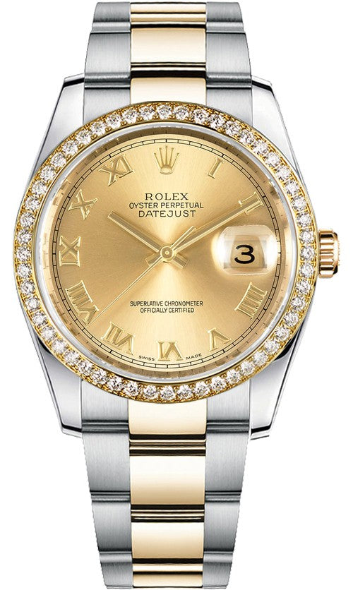 Rolex Datejust 36 Oyster Bracelet Champagne Dial Watch 116243-0028
