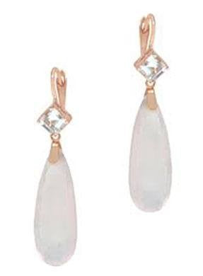 Mimi Milano 18k Rose Gold Rock Crystal Pink Quartz Earrings XX00001-29
