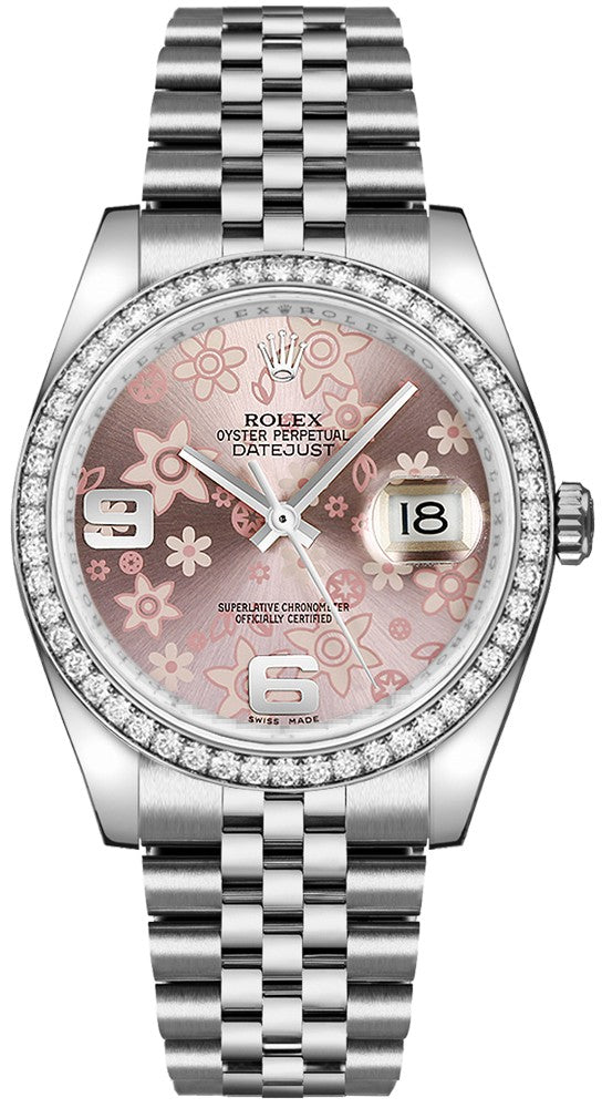 Rolex Datejust 36 Pink Dial Ladies Watch 116244-0004