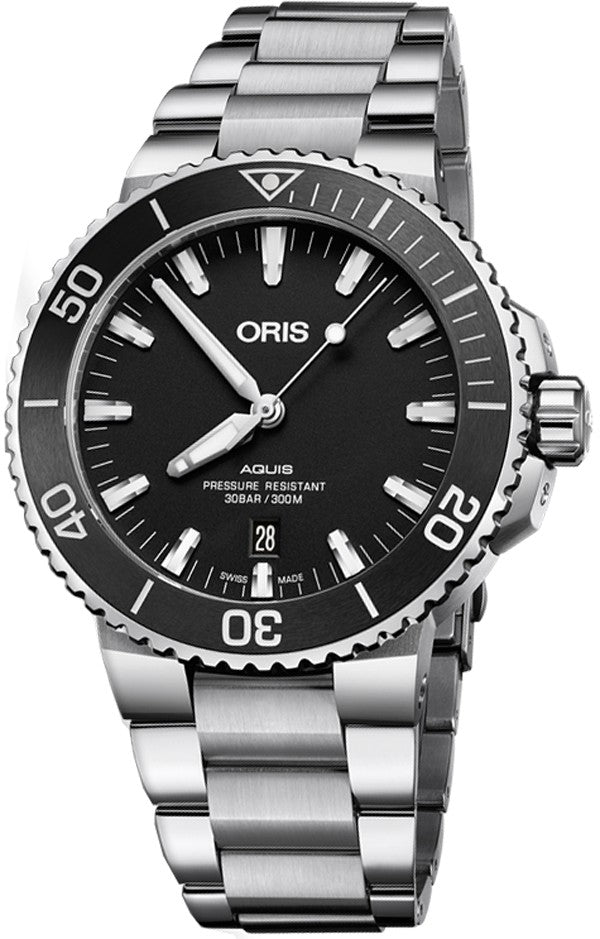 Oris Aquis Date Black Dial Steel Men's Watch 73377304154MB
