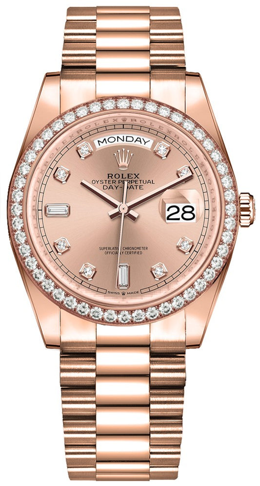 Rolex Day-Date 36 Diamond Bezel Women's Watch 128345RBR-0009