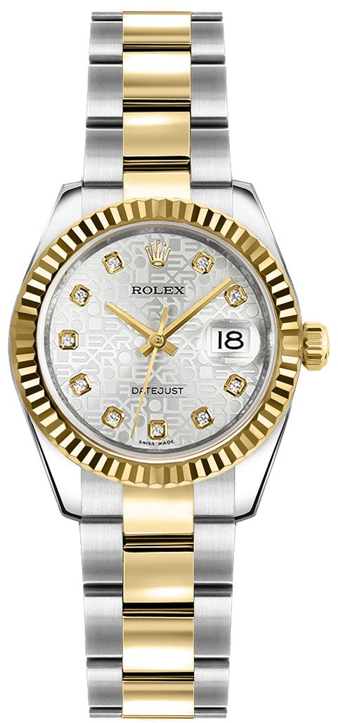Rolex Lady-Datejust 26 Silver Dial Women's Watch 179173