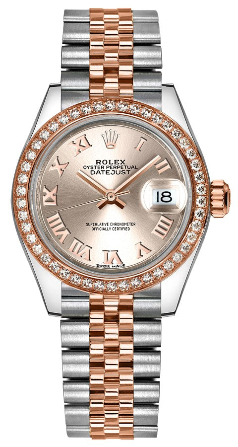 Rolex Lady-Datejust 28 Rose Gold & Steel Jubilee Bracelet Watch 279381RBR-0005