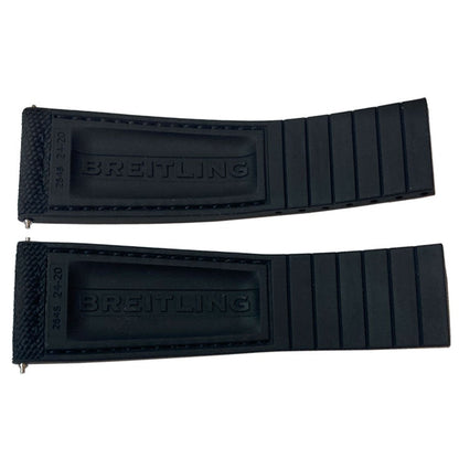 Breitling 24mm Black Rubber & Canvas Strap 264S