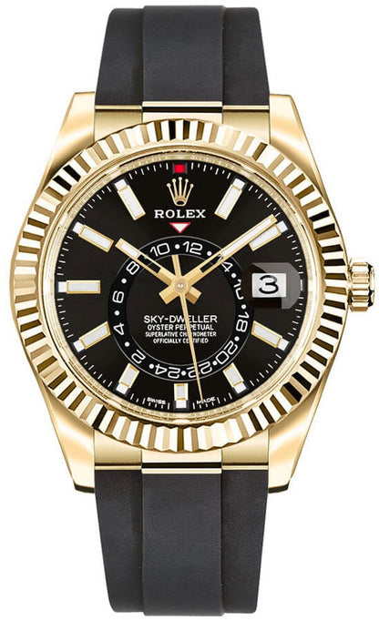 Rolex Sky-Dweller 18k Yellow Gold Men's Luxury Watch 326238-0009