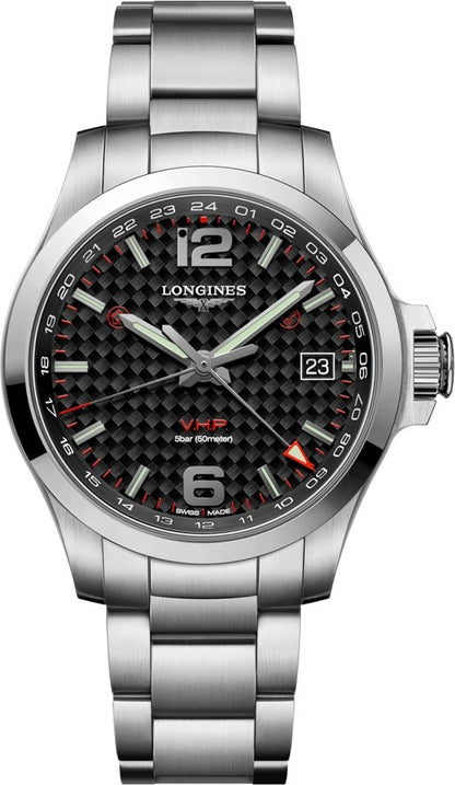 Longines Conquest V.H.P. GMT Stainless Steel Men's Watch L3.718.4.66.6