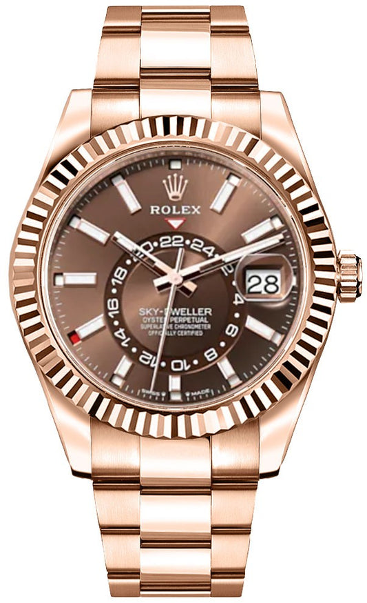 Rolex Sky-Dweller Rose Gold Oyster Bracelet Men's Watch 336935-0002